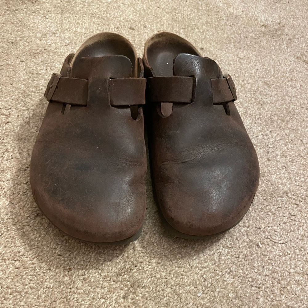 Birkenstock Boston clogs Habana Brown leather EU 39 size 8.